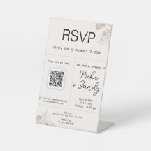 Gastgeschenk Hochzeit Table Sign, QR Code UAWG Sig
