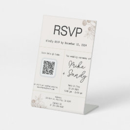 Gastgeschenk Hochzeit Table Sign, QR Code UAWG Sig Sockelschild