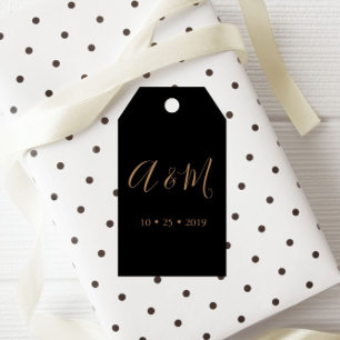 Gastgeschenk Hochzeit-Tag der Black Gold Elegante  Geschenkanhänger