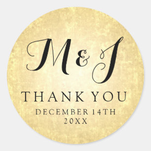 Gastgeschenk Hochzeit Tag Gold Foil Look Stars Con Runder Aufkleber