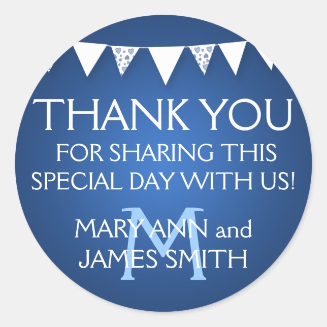 Gastgeschenk Hochzeit Tag Liebe Bejagung Monogramm Runder Aufkleber (Vorderseite)