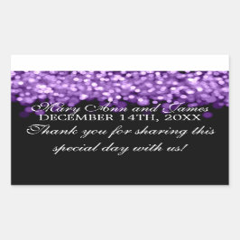 Gastgeschenk Hochzeit Tag Magie Lila Lichter Rechteckiger Aufkleber