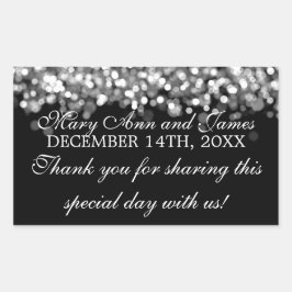 Gastgeschenk Hochzeit Tag Magie Silberleuchten Rechteckiger Aufkleber