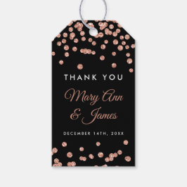 Gastgeschenk Hochzeit Tag Rose Gold Glitzer Confet Geschenkanhänger