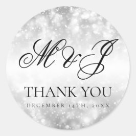 Gastgeschenk Hochzeit-Tag Silver-Gläser Runder Aufkleber