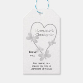 Gastgeschenk Hochzeit Tag Silver Heart Butterfells Geschenkanhänger