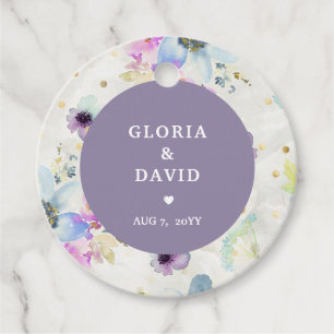 Gastgeschenk Hochzeit-Tags der Romantik Mauve Flor Geschenkanhänger