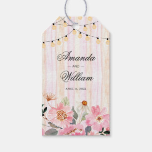 Gastgeschenk Hochzeit-Tags für Aquarellfarbe Rosa  Geschenkanhänger