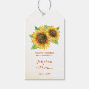 Gastgeschenk Hochzeit-Tags für Sonnenblumen Geschenkanhänger