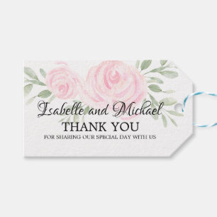 Gastgeschenk Hochzeit-Tags in Rosa Aquarell Geschenkanhänger