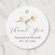 Gastgeschenk Hochzeit Tags White Magnolia Blume
