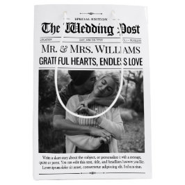 Gastgeschenk Hochzeit Taschen Hochzeitungs-Zeitung Mittlere Geschenktüte