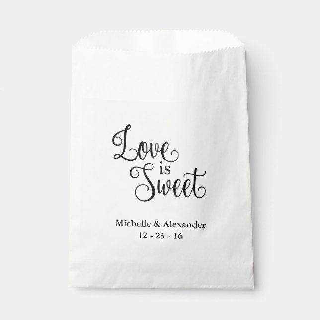 Gastgeschenk Hochzeit-Taschen - Liebe ist süß Geschenktütchen (Vorderseite)