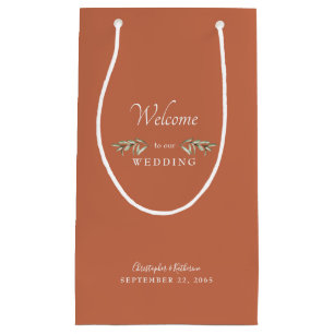 Gastgeschenk Hochzeit Terracotta Namen und Datum Kleine Geschenktüte