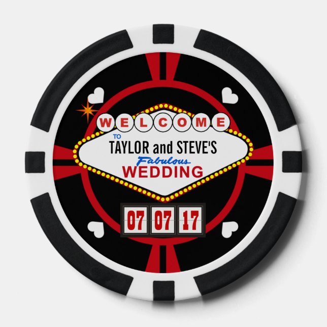 Gastgeschenk Hochzeit Vegas Casino Poker Pokerchips (Vorderseite)