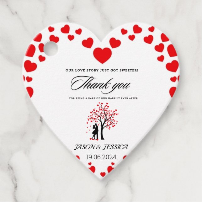 Gastgeschenk Hochzeit Vielen Dank für Ihre individ Geschenkanhänger (Vorderseite)