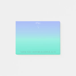 Gastgeschenk Hochzeit Vielen Dank Ocean Blue Ombre Post-it Klebezettel