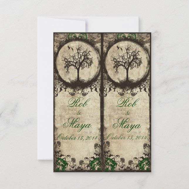 Gastgeschenk Hochzeit Vintager neuer Lesezeichen (Vorderseite)