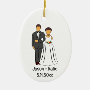 Gastgeschenk Hochzeit von Braut- und Wurzelnamen Keramik Ornament