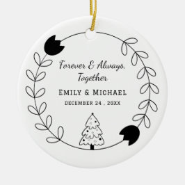Gastgeschenk Hochzeit von handgezeichnetem Weihnac Keramik Ornament