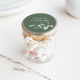 Gastgeschenk Hochzeit von Wasserfarbenfolien Runder Aufkleber