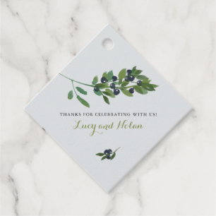 Gastgeschenk Hochzeit Wasserfarben Olive Orchard Geschenkanhänger