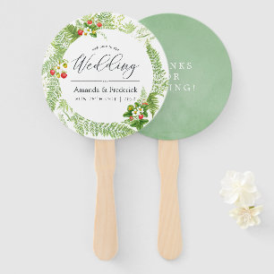 Gastgeschenk Hochzeit "Watercolor Greenery" Fächer