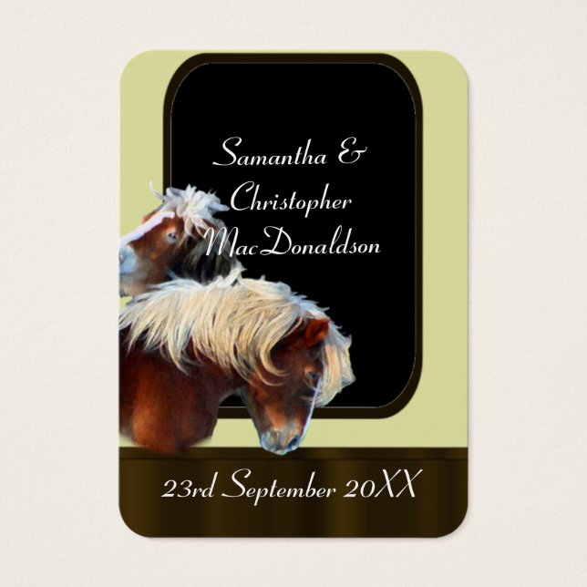 Gastgeschenk Hochzeit zum Thema Reittiere danke (Vorderseite)