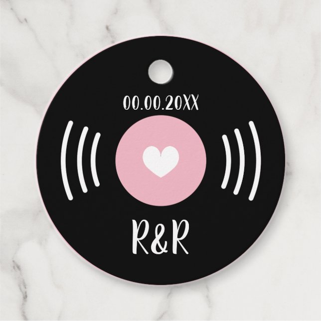 Gastgeschenk Hochzeiten für Rock and Roll Schallpl Geschenkanhänger (Vorderseite)