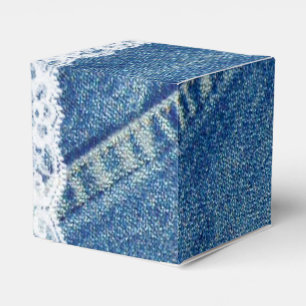 Gastgeschenk Hochzeiten mit Denim- und Spitzendruc Geschenkschachtel