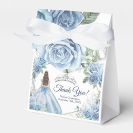 Gastgeschenk "Quinceañera Dusty Blue Flowers" Geschenkschachtel