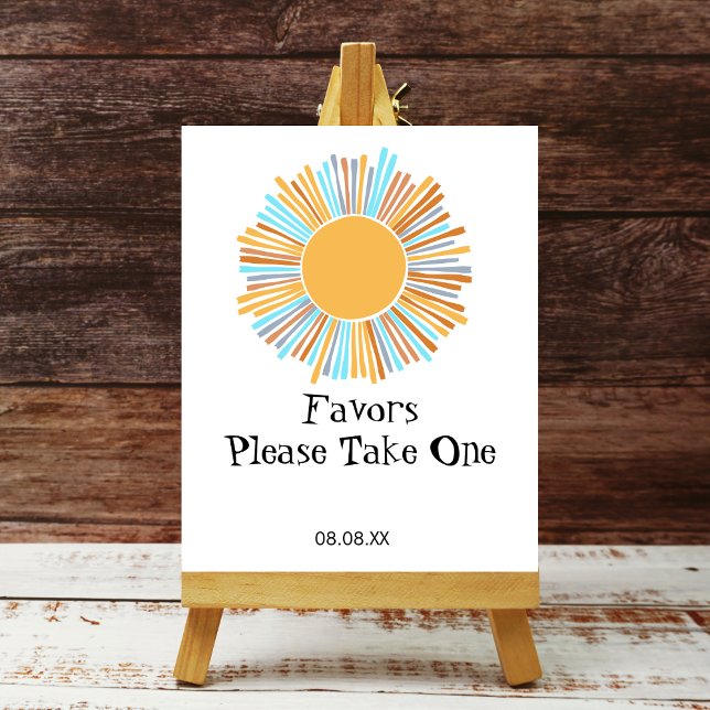 Gastgeschenk Sign Boho Sun Hier kommt die Sonne Poster (Von Creator hochgeladen)