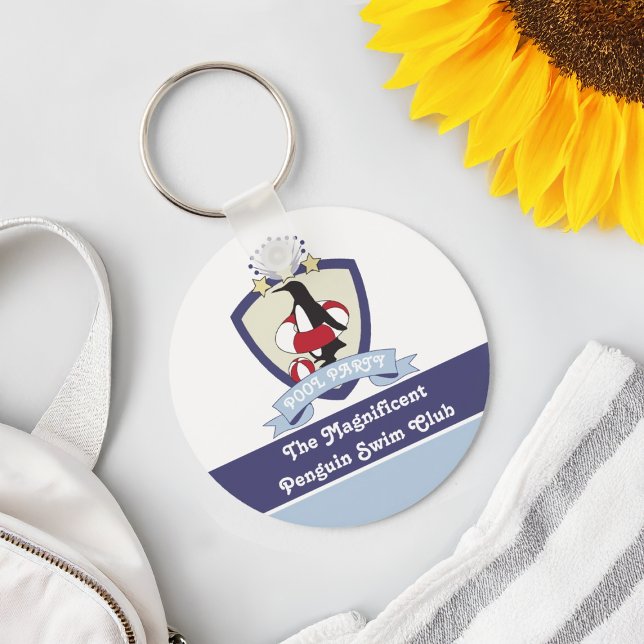 Gastgeschenk Swimming Club Wappen Pinguin Kinder Schlüsselanhänger (Von Creator hochgeladen)