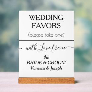 Gastgeschenke Hochzeit Black Typografy NAMES Acrylschild