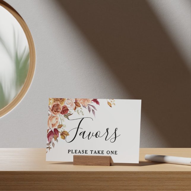 Gastgeschenke Hochzeit für Wasserfarben im Herbst Poster (Elegant Autumn Watercolor Floral Wedding Party Supplies)