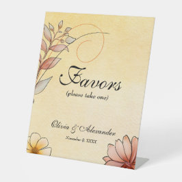 Gastgeschenke Hochzeit Herbst Wasserfarbe Sockelschild