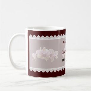 Gastgeschenke Hochzeiten aus rosa und gelben Strei Tasse