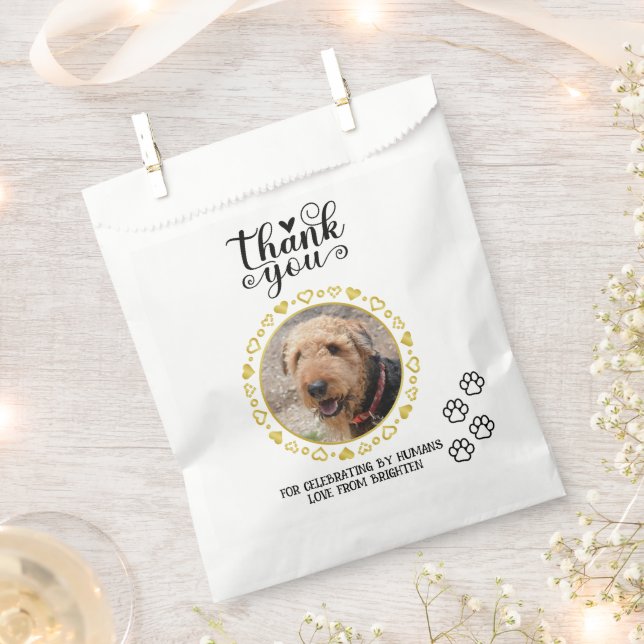 Gastgeschenke Hochzeiten-Beutel mit Ihrem Hund ode Geschenktütchen (Ausgeschnitten)