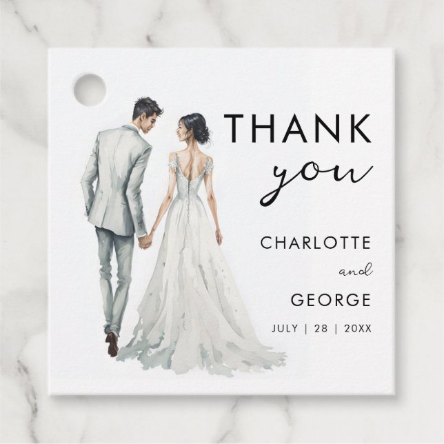 Gastgeschenke Hochzeiten der Bride Groom Wasserfar Geschenkanhänger (Vorderseite)