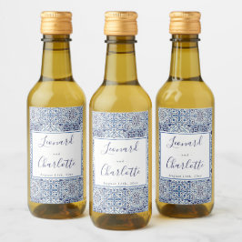 Gastgeschenke Hochzeiten für blaue Fliesen Weinetikett