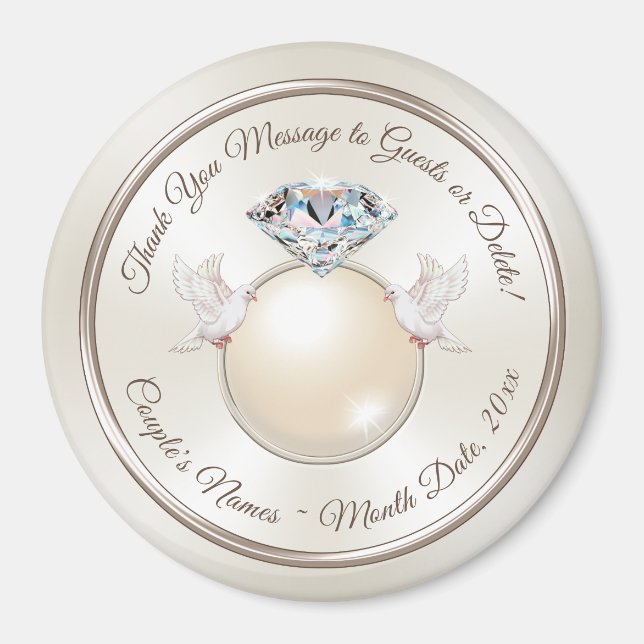 Gastgeschenke Hochzeiten für Gast, Hochzeitsmagnet Magnet (Vorne)