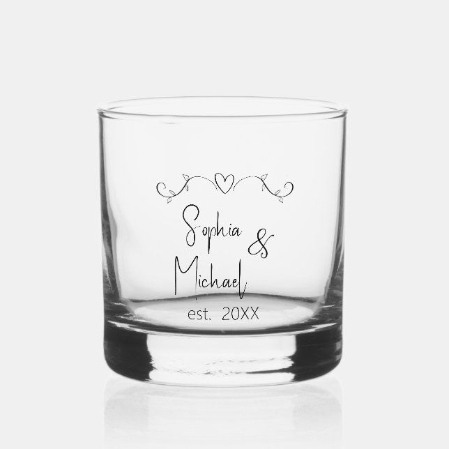 Gastgeschenke Hochzeiten für personalisierte Coupo Whiskyglas (Vorderseite)