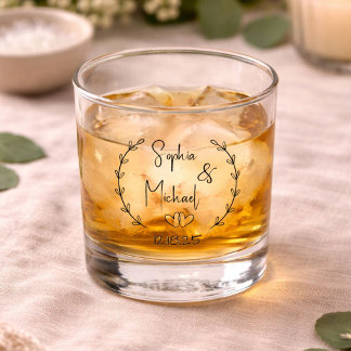 Gastgeschenke Hochzeiten für personalisierte Typog Whiskyglas