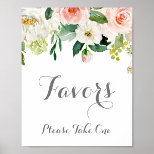Gastgeschenke Hochzeiten in Rosa und Weiße Blume U Poster