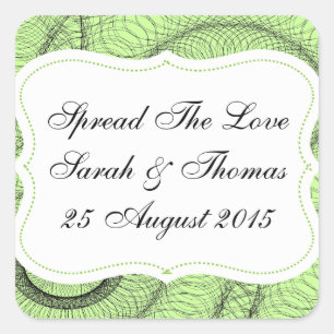 Gastgeschenke Hochzeiten Jam Jar Labels verbreiten Quadratischer Aufkleber