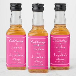 Gastgeschenke Hochzeiten Namen Chic Elegant Rosa M Alkoholflaschenetikett