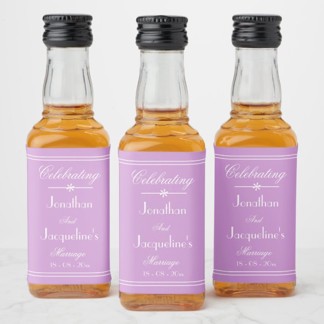 Gastgeschenke Hochzeiten Skriptname Elegant Mauve  Alkoholflaschenetikett (Flaschen)