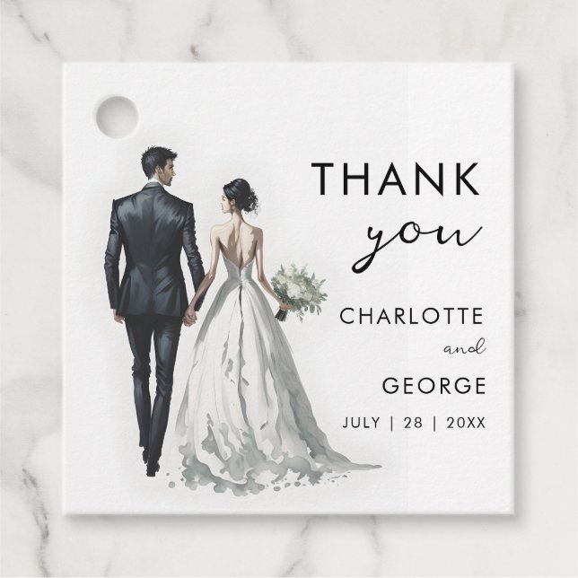 Gastgeschenke Hochzeiten zur Darstellung von Braut Geschenkanhänger (Vorderseite)