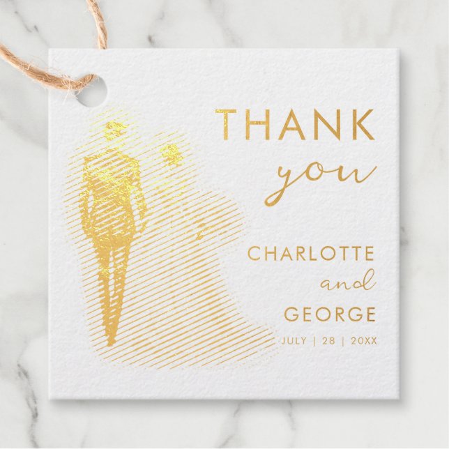 Gastgeschenke Hochzeiten zur Darstellung von Braut Geschenkanhänger (Vorderseite)