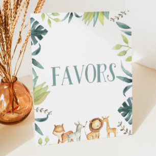 Gastgeschenke im Safari Zoo Wild Jungle Animals Sockelschild